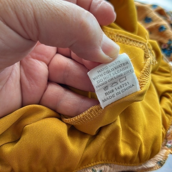 Altar’d State maxi baby doll dress strapless size sm autumn gold ditsy print - Picture 11 of 14